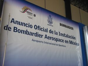 Anuncio oficial de la instalación de Bombardier Aerospace en México